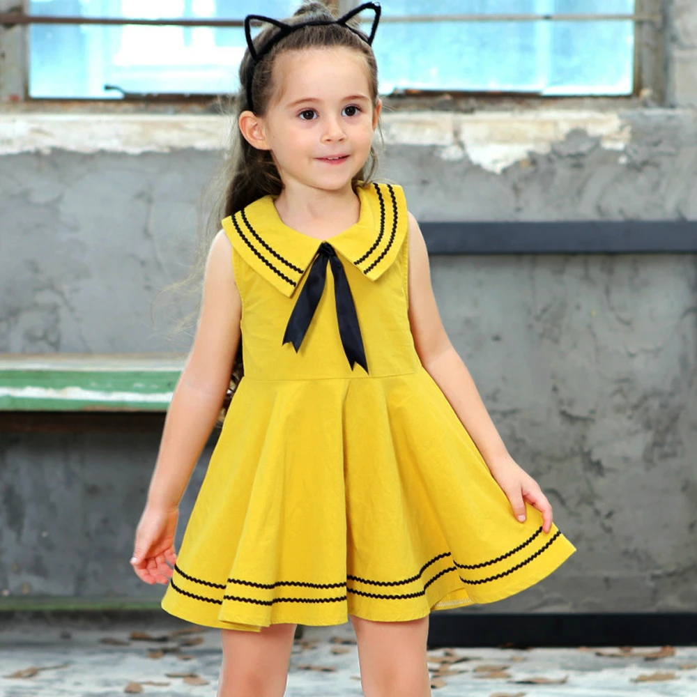 little girls dresses summer 2020 kids girl princess dress cute solid cotton elegant children clothes size for 23 4 5 6 7 8 years | Детская