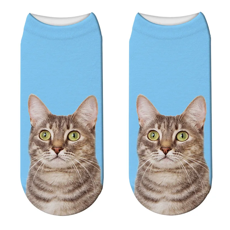 011 Rubu новые весенне-летние носки для женщин Kawaii Cat 3D печать лодыжки носки унисекс Мужские Meias женские смешное искусство короткие носки 7S-ZWS20 - Цвет: 011
