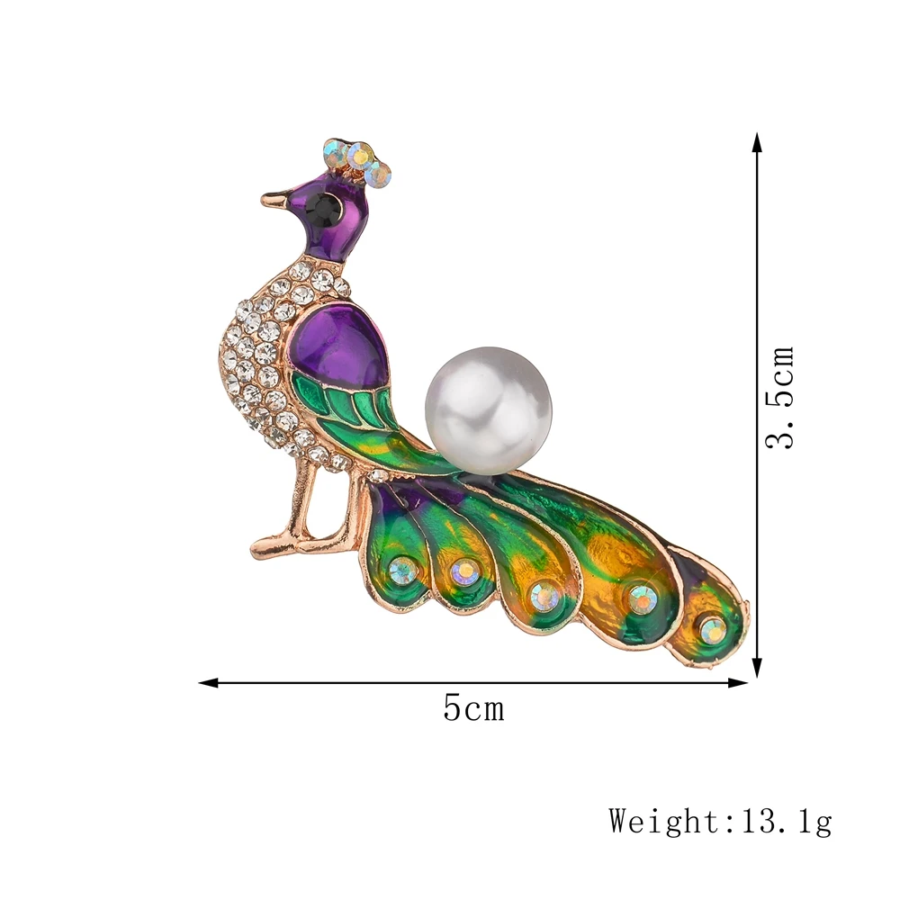 MissCyCy богемные красочные эмалированные броши в форме павлина для женщин имитация