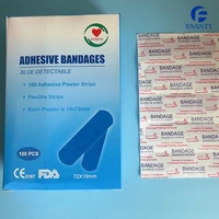1pack 50pcs 7219mm blue strip waterproof band aid metal detectable plaster food bandaid wound paste brc examination