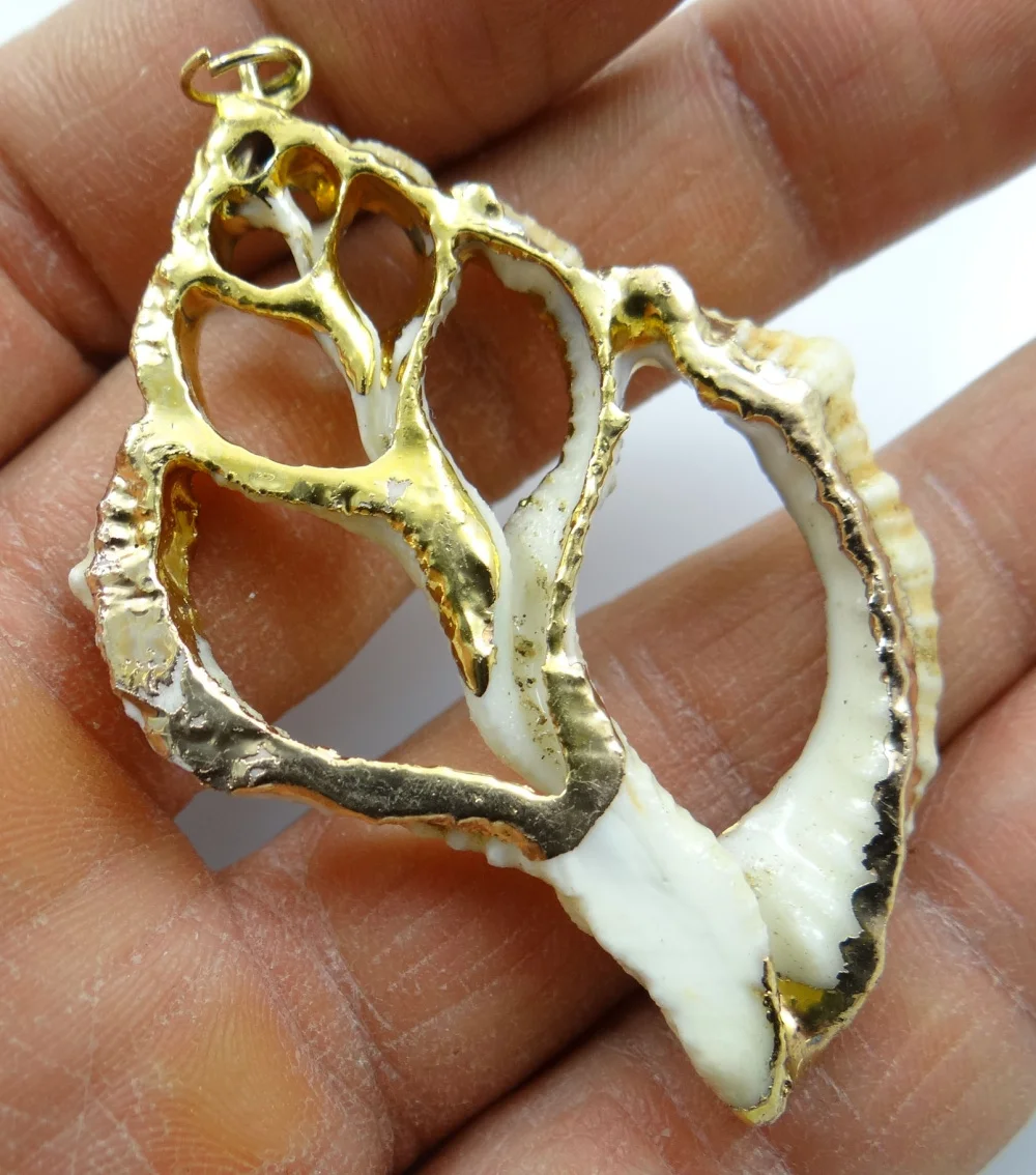 Оптовая продажа красивых Sea Shell камень кулон свободные Бусины 5 шт. Бесплатная