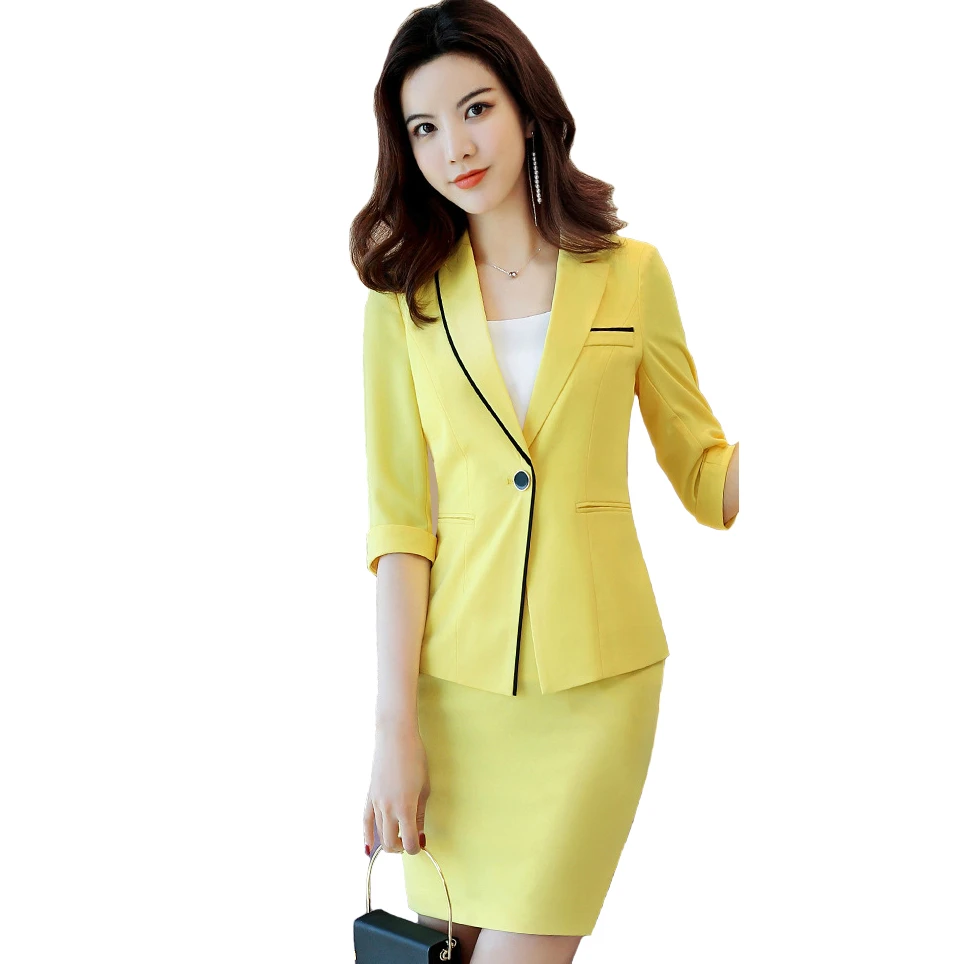 Spring Summer Blazer Coat Women 2019 Short Sleeve Slim Chic Skirt Suit Office Lady Casual Elegant Work Suits Female | Женская одежда