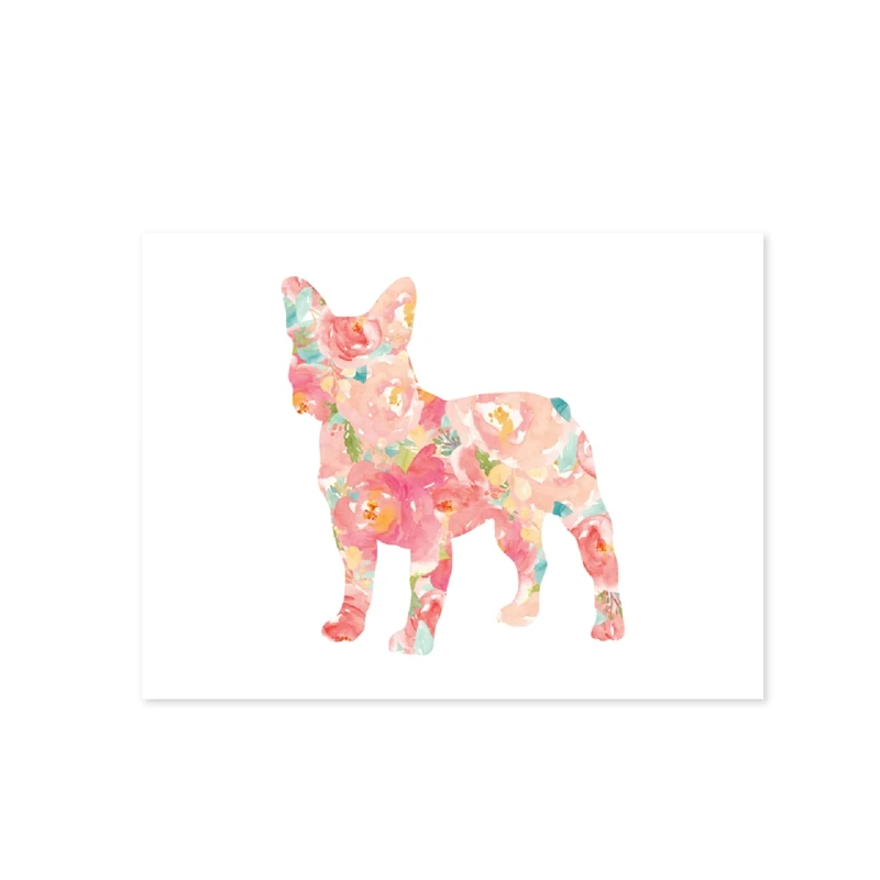 Собака акварелью Frenchie Art Холст живопись настенные картины, французский питомец бульдог холст художественные принты и плакат домашний декор для детской комнаты - Цвет: PH190