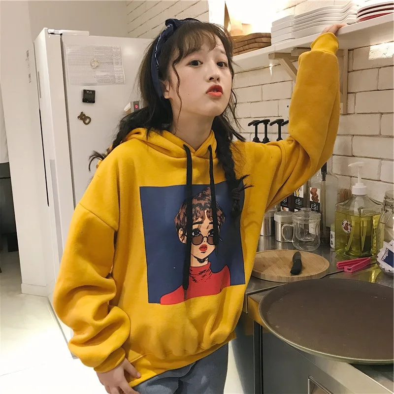 YouGeMan осень зима женские хип хоп Кофты Толстовки корейский Ulzzang Harajuku с длинным рукавом флис с капюшоном Пуловеры Топы Femme