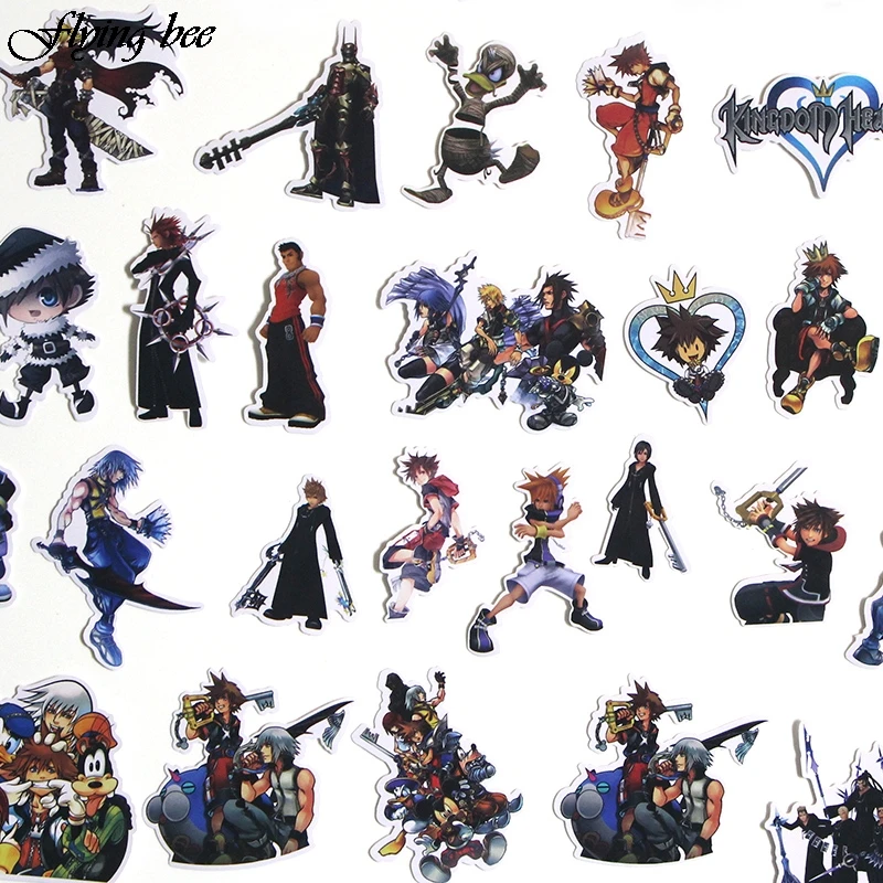 Flyingbee 50 шт. Kingdom Hearts водонепроницаемый стикер s детская игрушка наклейка для DIY багажа ноутбук настенный автомобиль украшение телефона X0038