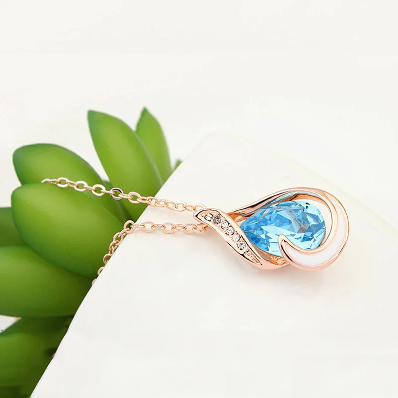 BAFFIN розовое золото цвет капли воды кулон и ожерелье кристалл от Swarovski для женщин