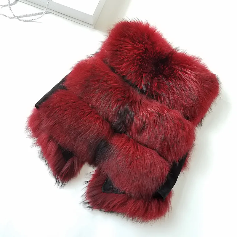 OFTBUY, повседневный меховой жилет, зимняя куртка, пальто для женщин, натуральный мех енота, женский жилет, теплый толстый короткий жилет, женская уличная одежда