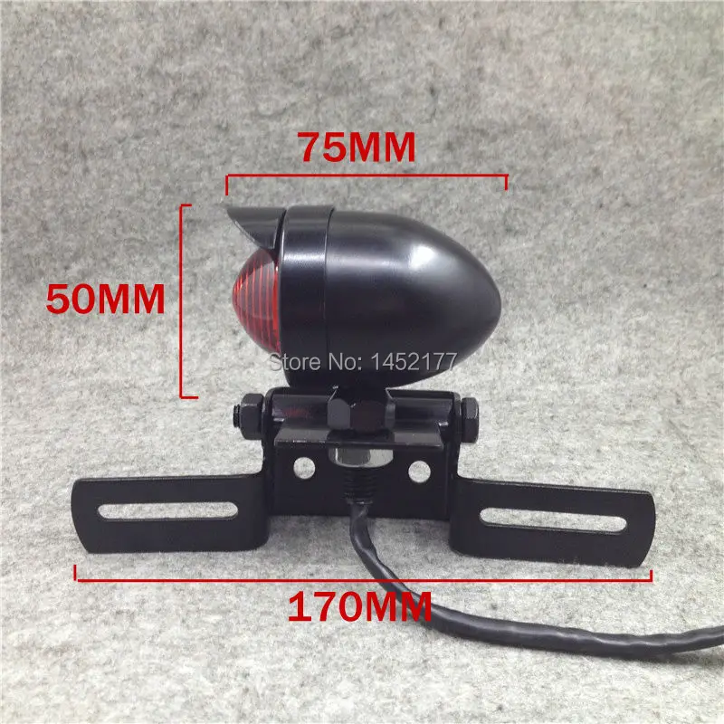 Yecnecty хром/черный Универсальный мотоциклетный тормозной задний фонарь