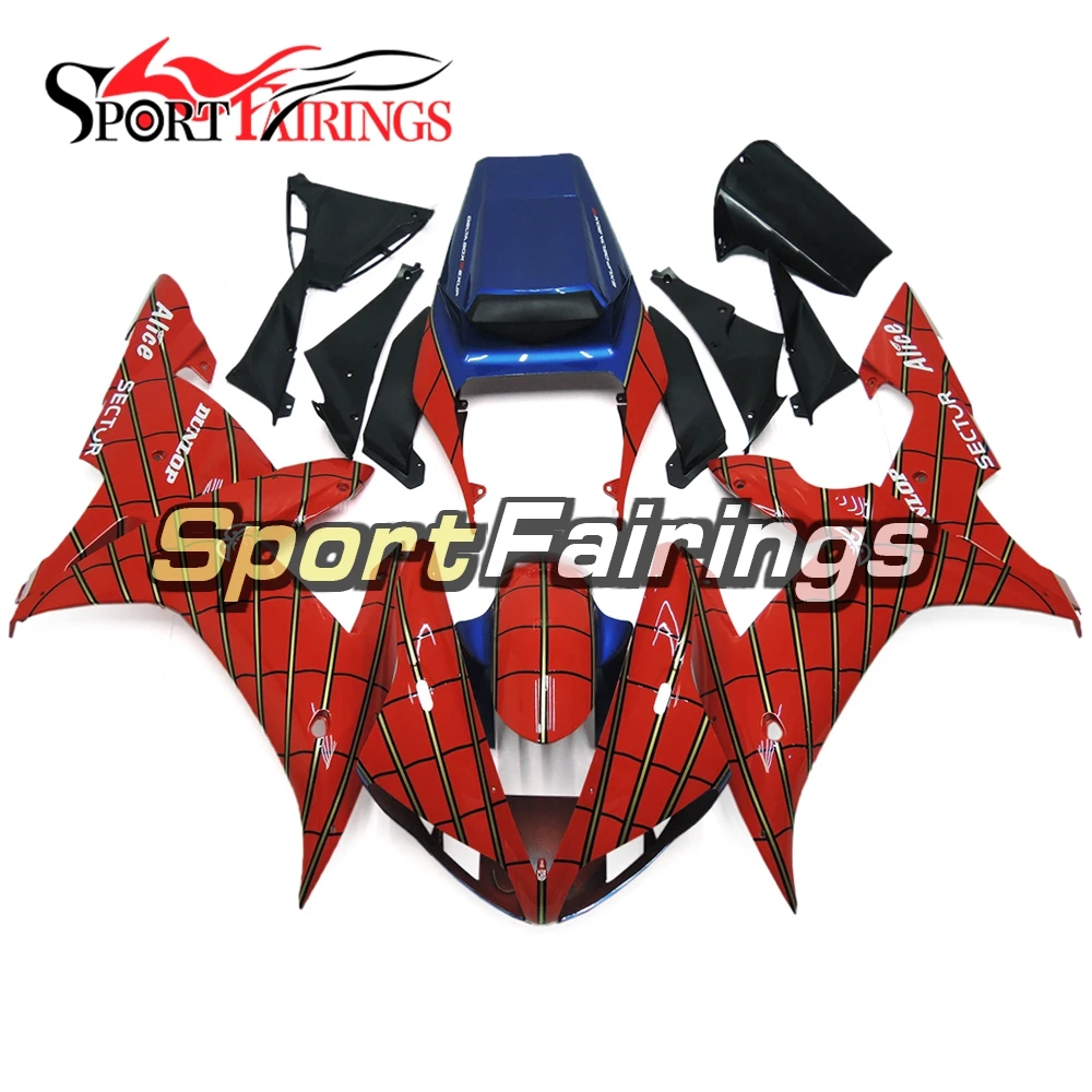 Полный комплект обтекателей Человек-паук красный синий для Yamaha 2002 2003 YZF1000 R1 02 03