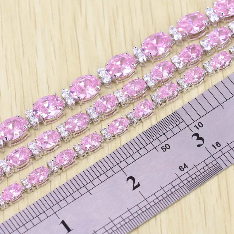 Reginababy Чудесный Розовый Циркон женский серебряный цвет браслет сказочный белый