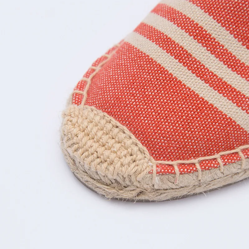 DZYM  Classic Canvas Espadrille Lino Women Flats Hemp Fashion Cross-tied Linen Loafers Stripe Fisherman Shoes Zapatos Mujer