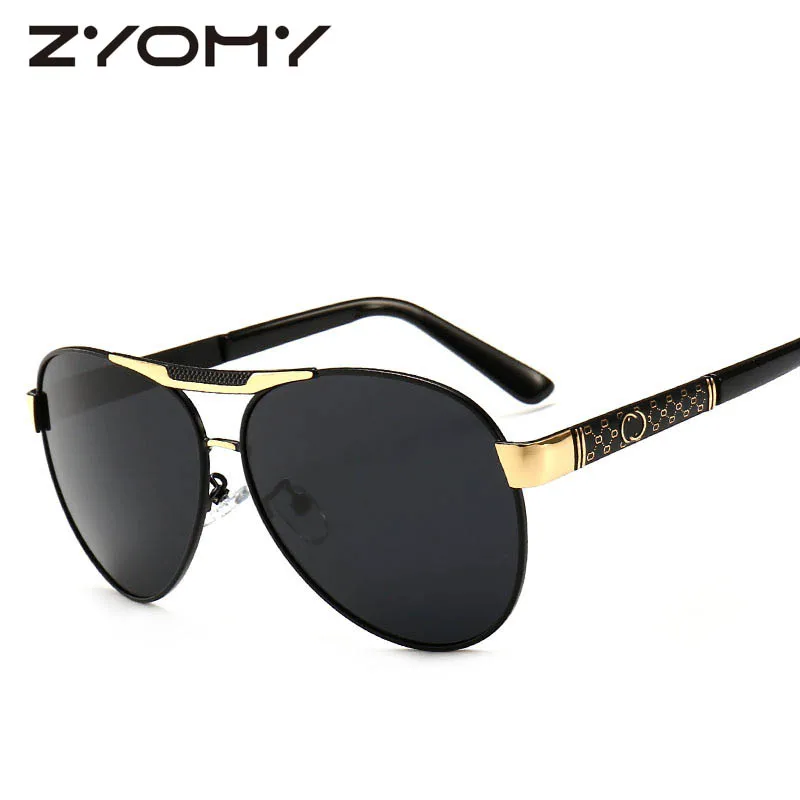 Zyomy модные очки овальная металлическая оправа Oculos de sol поляризованные очки для вождения брендовые Дизайнерские мужские солнцезащитные очки мужские очки