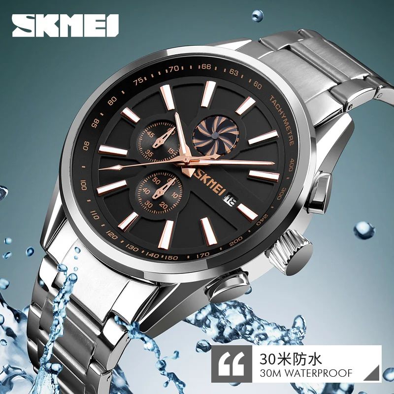 SKMEI Men's Watch Top Luxury Brand Chronograph Sports Watches Mens Waterproof Steel Quartz Relogio Masculino 9175 | Наручные часы