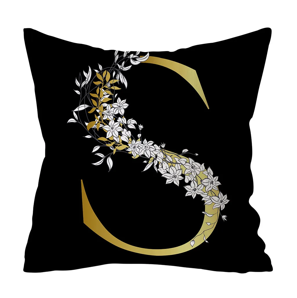 S 45х45см наволочка для подушки Чехол Kinder Циммер украшения краткое киссен Englisch наволочки с алфавитом подушка крышка принципиаль наволочка - Цвет: S