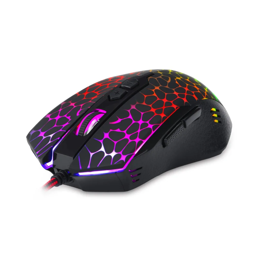 Redragon M716 высокой точности программируемая игровая Мышь 10000 Точек на дюйм 8 программируемых кнопок с цветная(RGB) светодиодная подсветка для мыши геймер