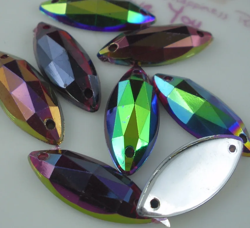 Шпилька с двумя отверстиями Ограненный лошадиный глаз темно-фиолетовый AB