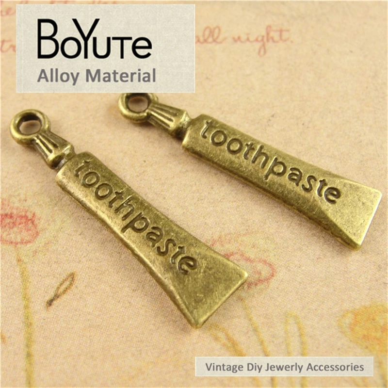 

BoYuTe (100 Pieces/Lot) 7*28MM Antique Bronze Silver Plated Toothpaste Charms Pendants for Jewelry Accessories Materials