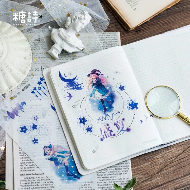 3 листа/сумка Вишневый замок горячего тиснения бумажная наклейка для творчества