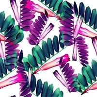leolin bamboo leaves green purple white morning chiffon eugen yarn air layer fabric digital printing fabrics 50cm
