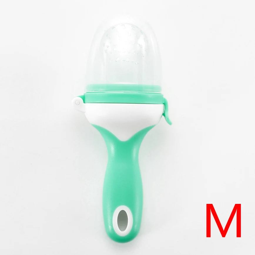 Green M Детская фруктовая соска для кормления, свежая пищевая кормушка, детские игрушки для прорезывания зубов, силиконовые пакеты для малышей и детей - Цвет: Green M