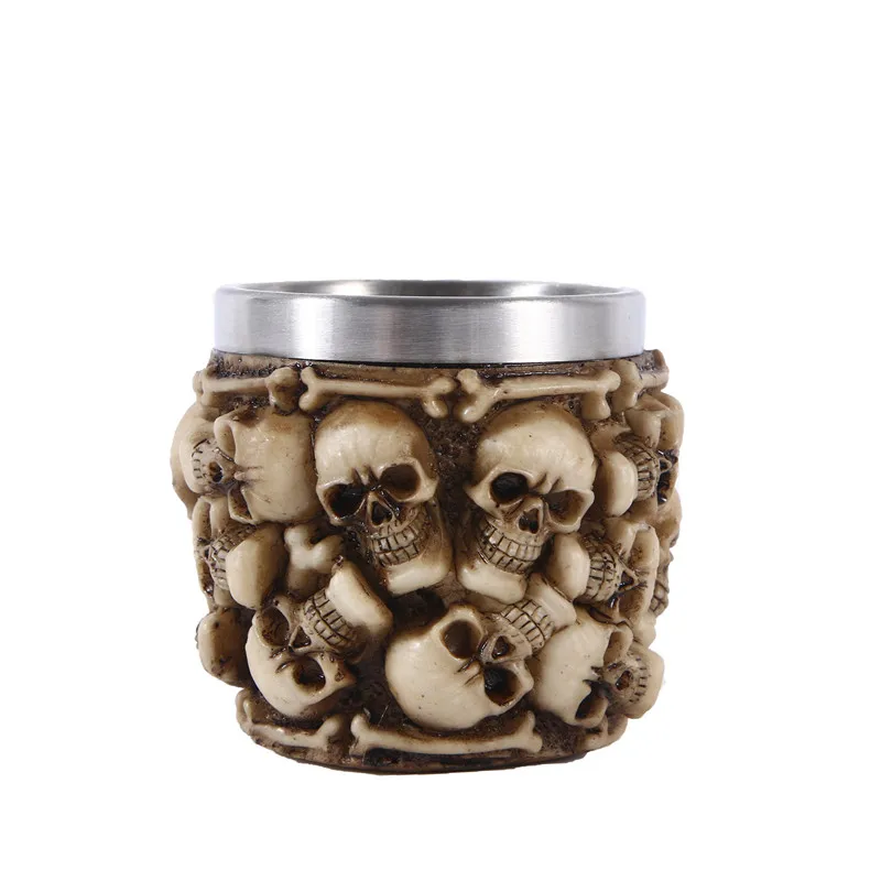 Статуи для украшения из смолы вечерние кружки с черепами креативные пивные