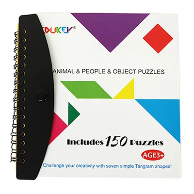 150 puzzles Детский магнитный пазл Танграм. 72 пазла. Тренировка для мозга, развитие IQ,Волшебный развивающий набор по методике Монтессори с книгой. Рассчитан на возраст 3-100 лет - Цвет: 150 puzzles