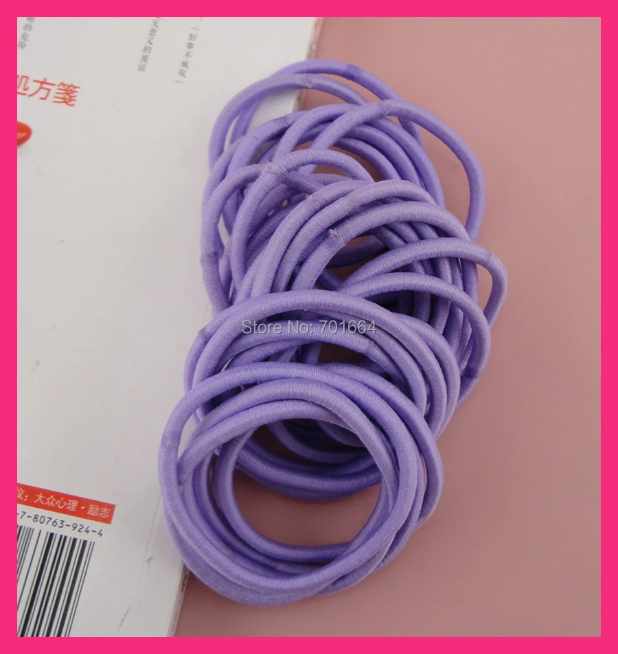 50 шт. 4 мм светло-фиолетовые эластичные держатели для конского хвоста с клеящим