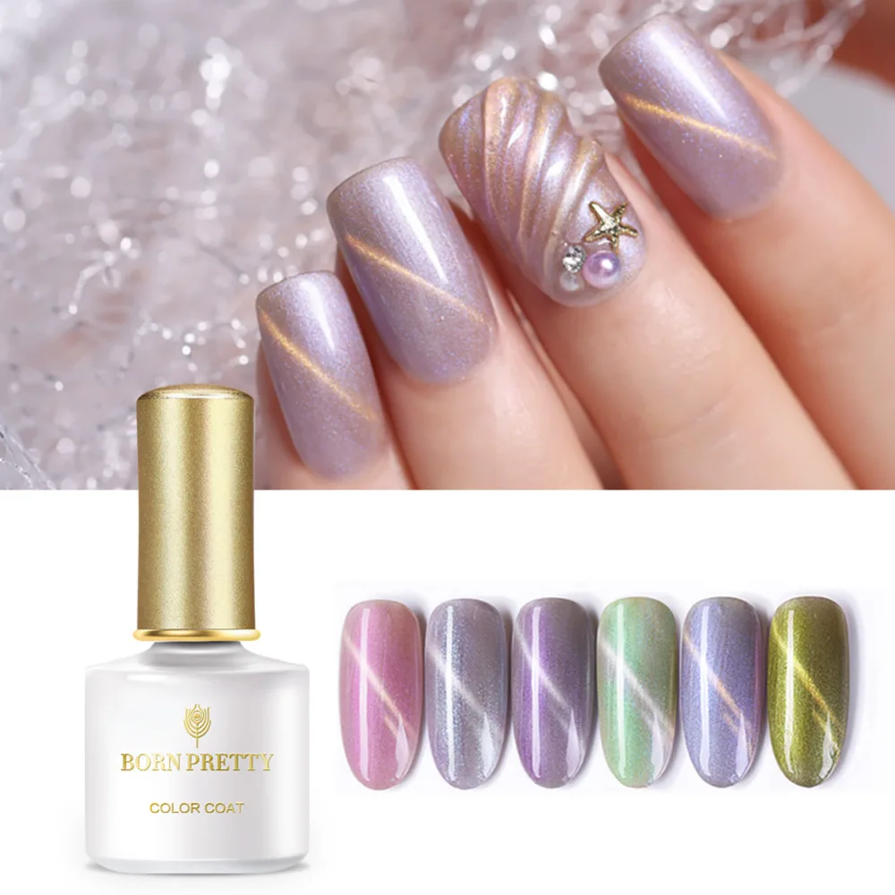 Перламутровый Гель лак для ногтей BORN PRETTY Shell с эффектом кошачий глаз 6 мл 3D