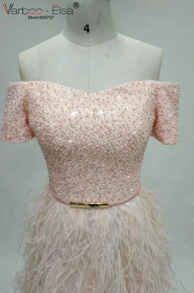 VARBOO_ELSA vestido de novia розовое сексуальное вечернее платье с вырезом лодочкой и