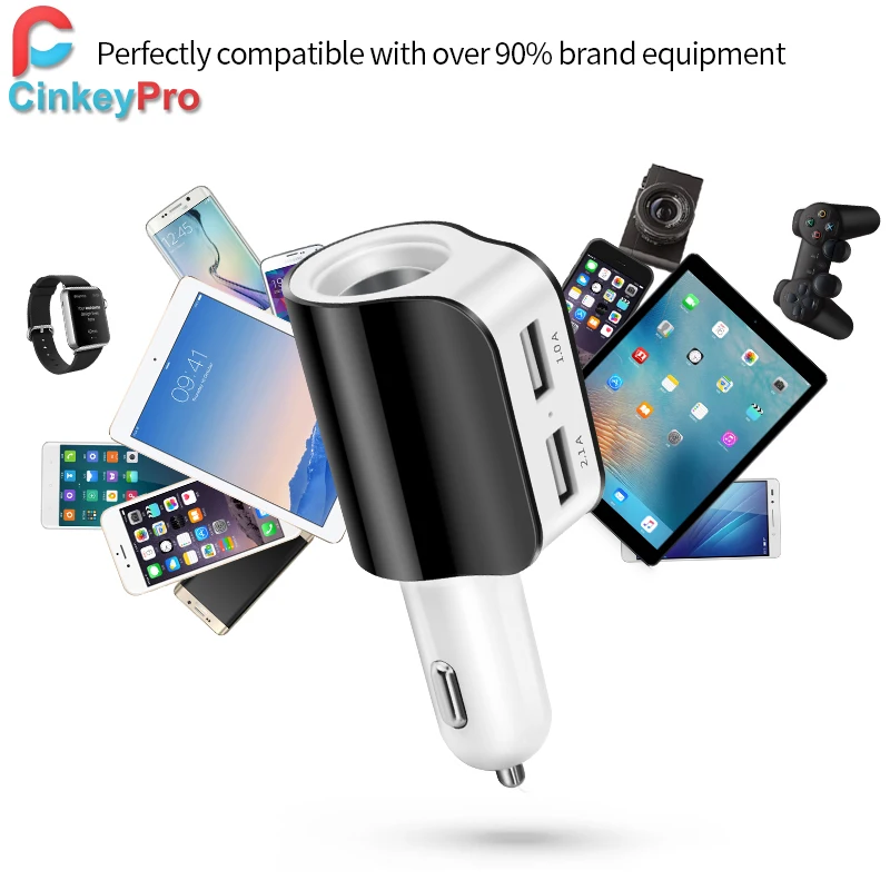 CinkeyPro двойной USB Автомобильное зарядное устройство адаптер Универсальный