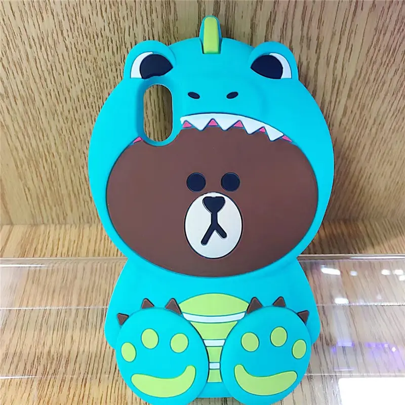 No 3 Корейский чехол с милым 3D медведем для Apple iPhone XR XS Max, мягкий силиконовый защитный чехол для iPhone 6S 7 8 Plus X - Цвет: No 3