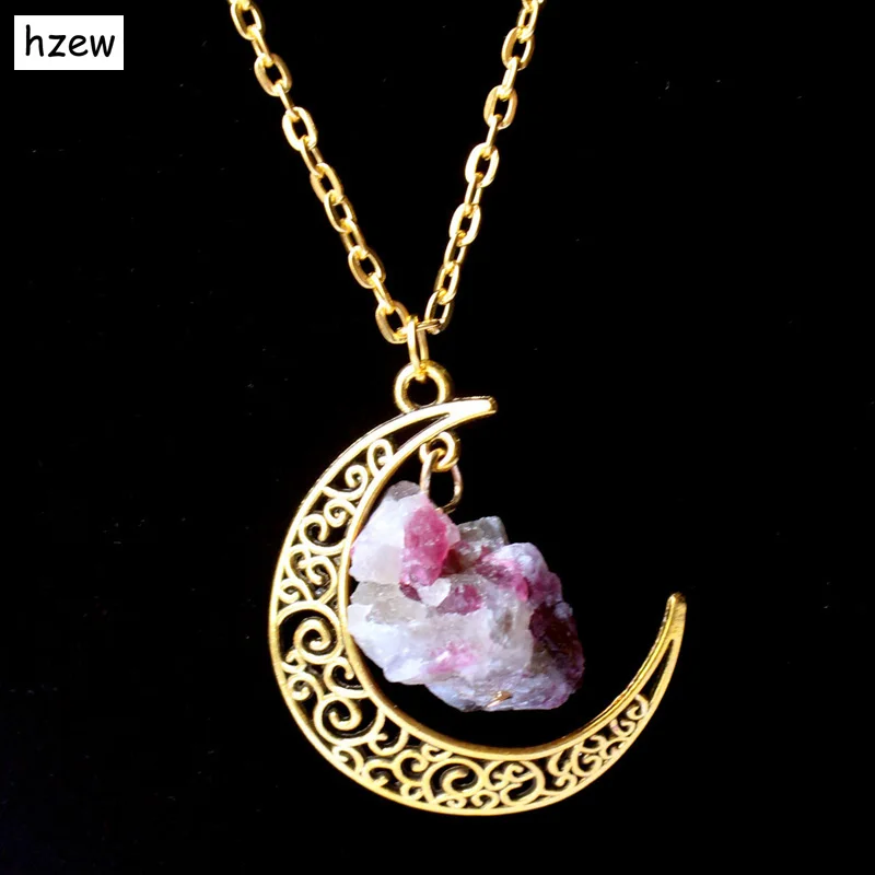Hzew ожерелье Сейлор Мун солнце и луна Ювелирные изделия Золотой натуральный