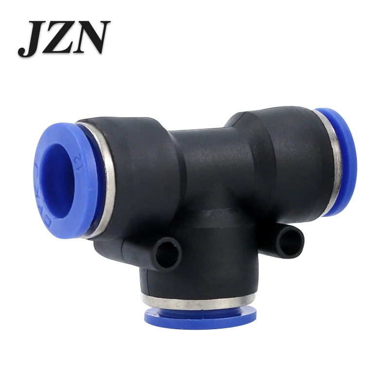 (10 шт./лот) пневматические фитинги для труб пластиковый быстроразъемный Т