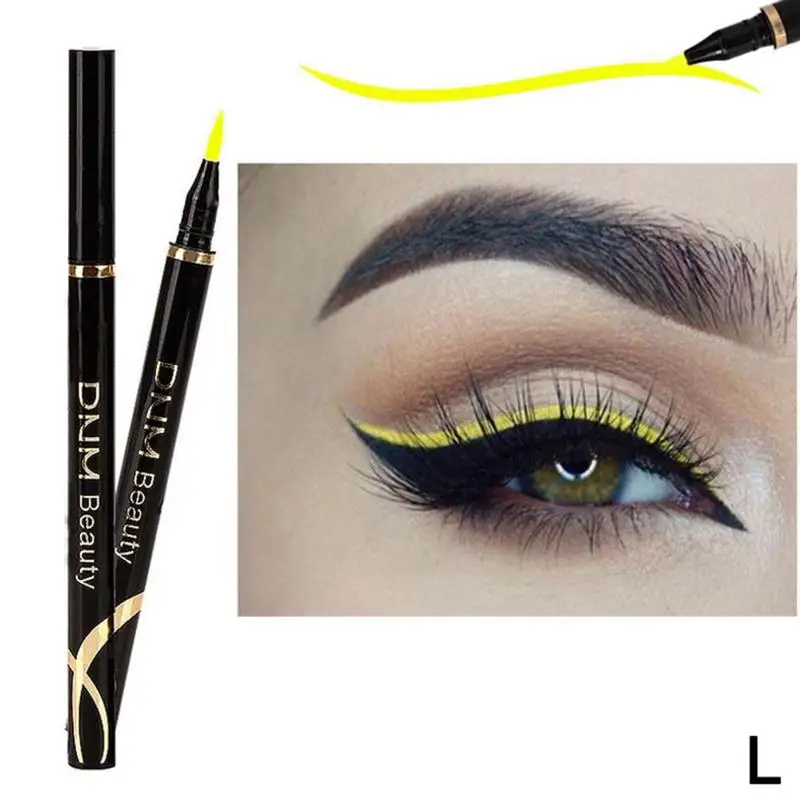 12 цветов, блестящая подводка для глаз, карандаш, жидкий водостойкий макияж для глаз, стойкая Серебристая синяя подводка для глаз, ручка, блестящее золото - Цвет: L