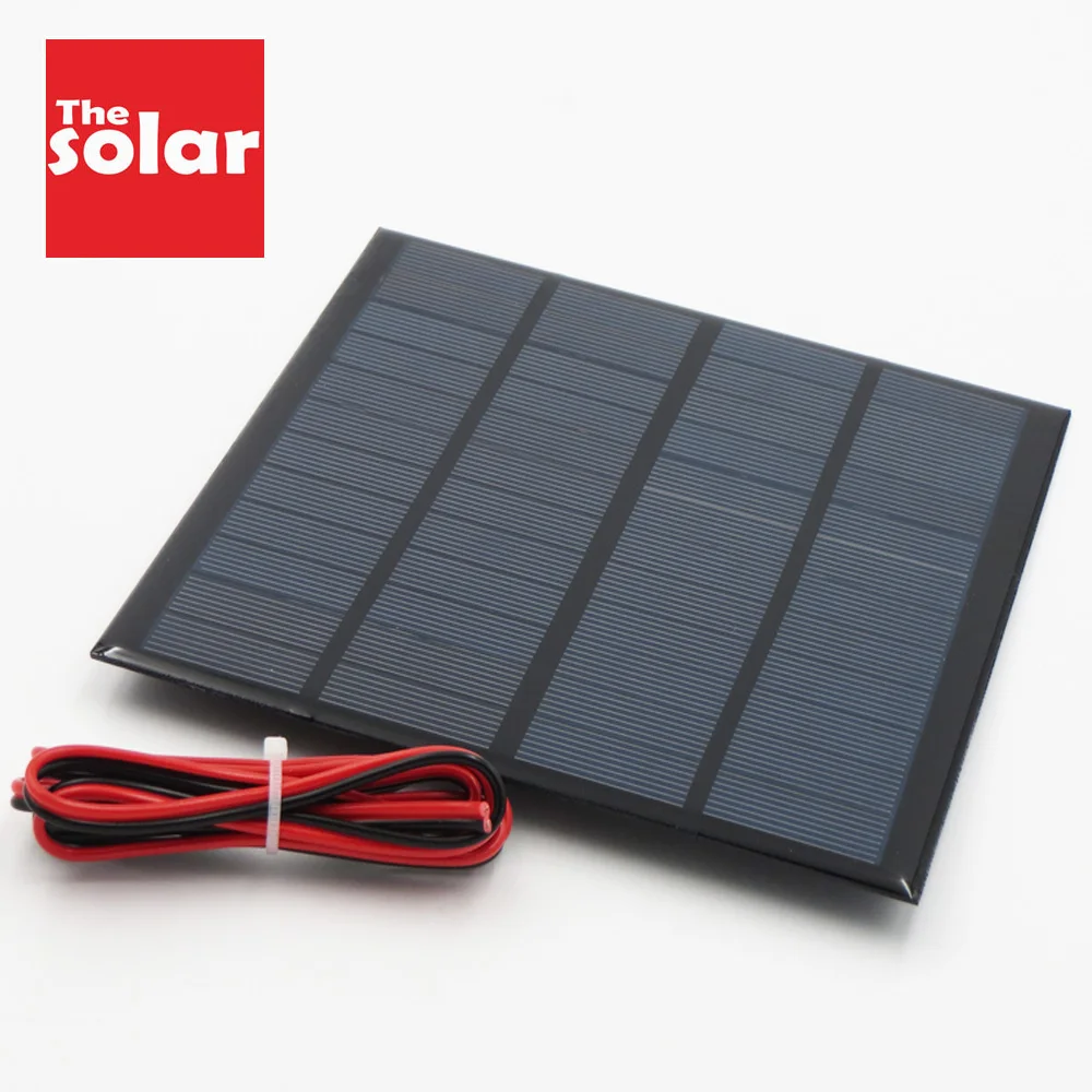 12VDC 3Watt Car Bus Connect Wire Solar Panel Polycrystalline Silicon DIY Battery Charger Module Mini Cell wire toy | Электроника