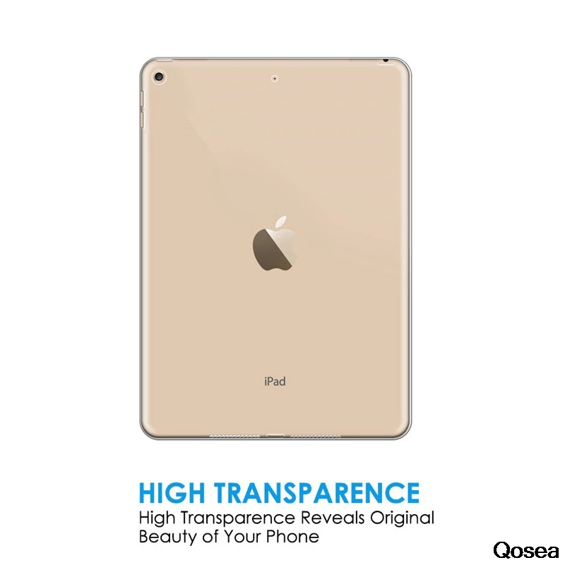 Qosea NEW For Apple i Pad Pro 9.7&quotCase Anti-Knock Silicone Soft TPU luxury 12.9&quotTransparent Protective Cover Coque |