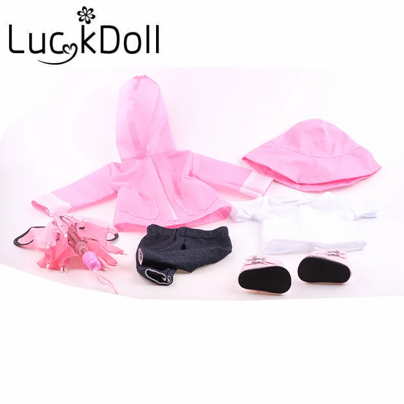 LUCKDOLL комплект из шести предметов дождевик 18 дюймов американские кукольные