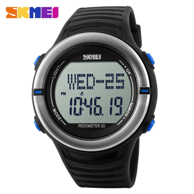 Blue SKMEI новые мужские часы спортивные цифровые наручные часы светодиодный Будильник Подсветка водонепроницаемые часы Relogio Masculino наручные часы - Цвет: Blue