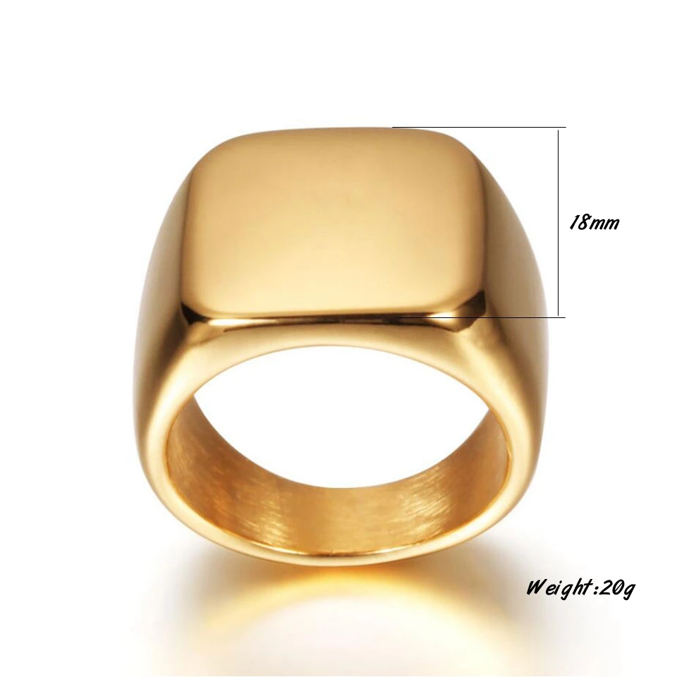 Модные большие квадратные геометрические кольца мужское кольцо из нержавеющей