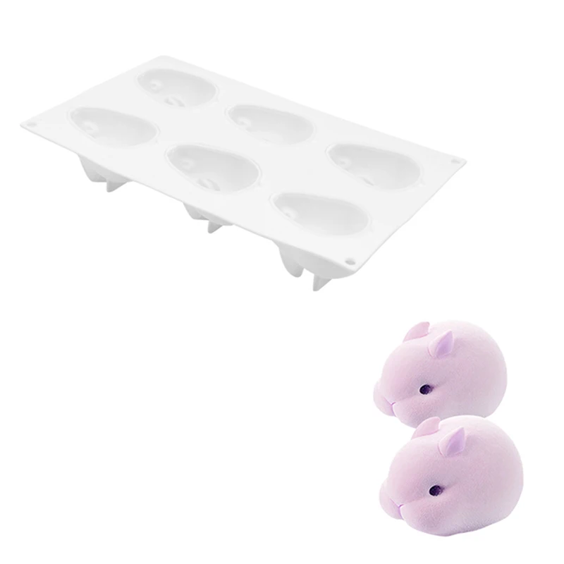 Креативные формы для шоколада трафарет выпечки Кролик 3D помадка торт мороженое