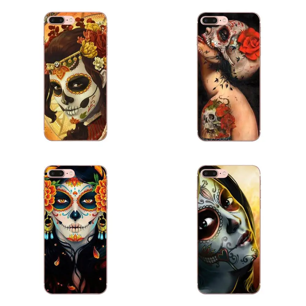 Новинка Модный чехол из ТПУ для Apple iPhone X XS Max XR 4 4S 5 5C 5S SE 6 6S 7 8 Plus Мексиканский череп