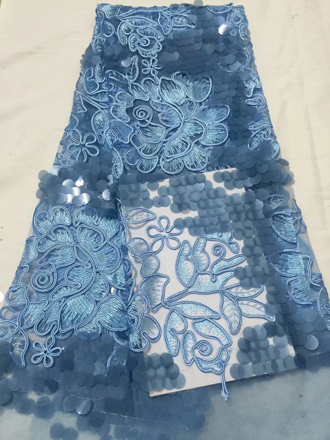 Nigerian French lace fabric latest golden African embroidery luxury sequin 5yard wedding | Дом и сад