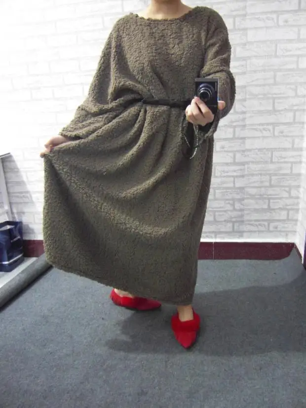 Женское Свободное длинное платье urlagre флисовое из берберского волокна с милым