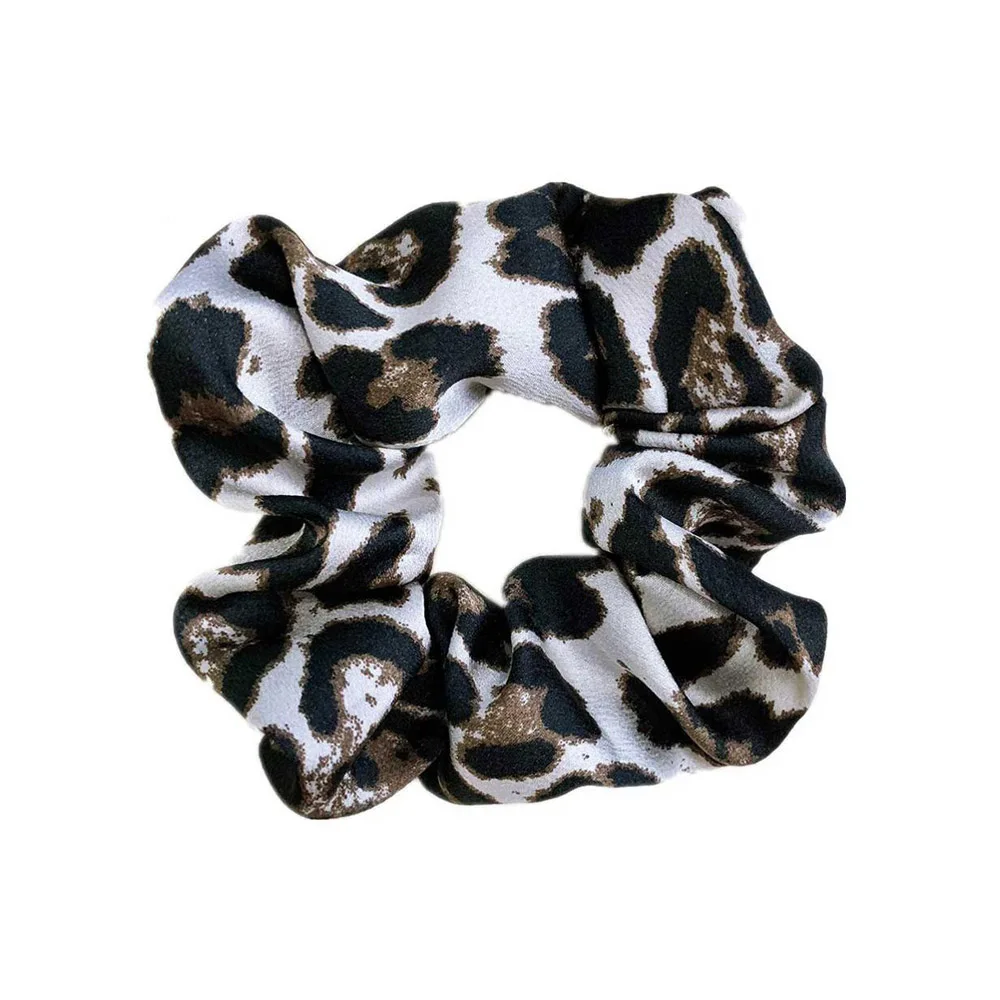 Black Leopard 1 шт., Женские Элегантные Бархатные Однотонные эластичные резинки для волос, держатель для конского хвоста, резинки для волос, резинка для волос, повязка на голову, женские аксессуары для волос - Цвет: Black Leopard