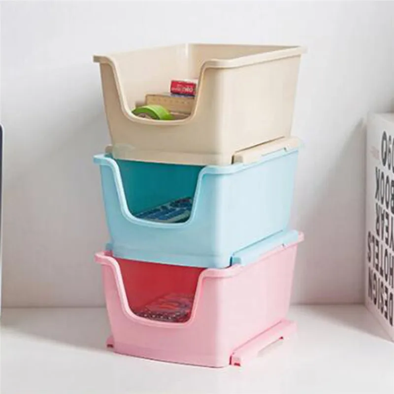 

Imixlot Plastic Stackable Storage Box Desktop Coffee Table Dressing Finishing Tool Remote Control Cosmetic Storage Basket