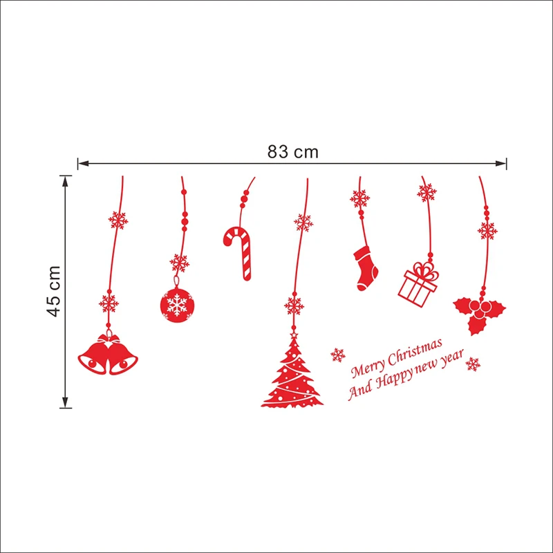 xmas02 Веселая Рождественская елка, снеговик, носок, олень, настенные наклейки, христианское украшение для дома, сделай сам, ПВХ, окно магазина, олень, фестиваль, фреска - Цвет: xmas02