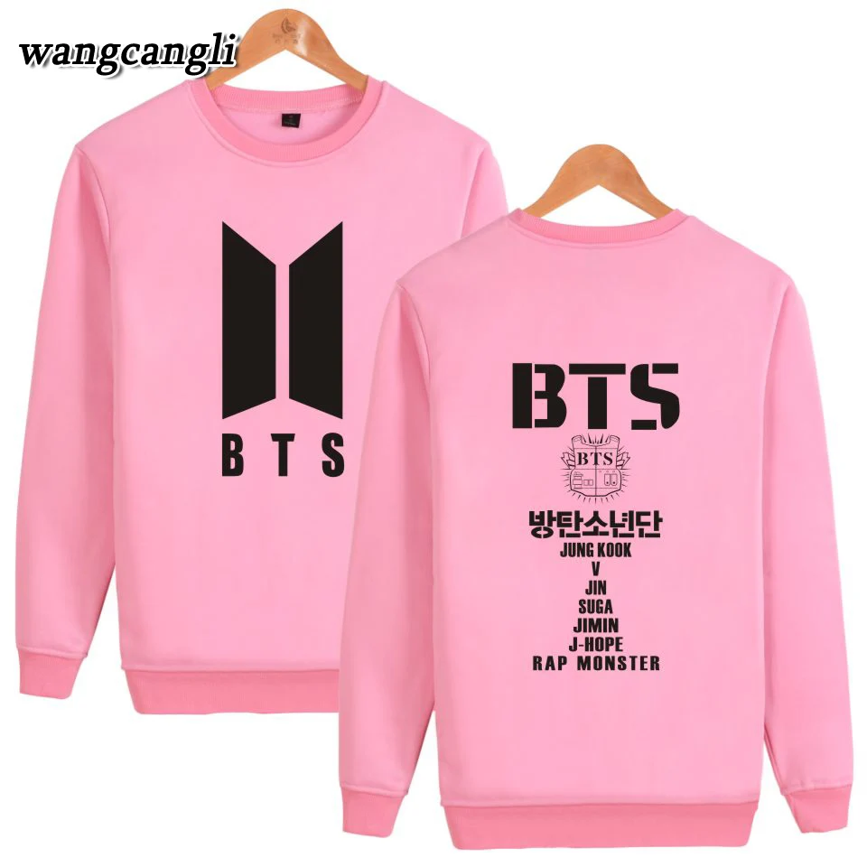 K поп монолитным Толстовки и толстовка для пары Популярные Bangtan хип хоп Для женщин