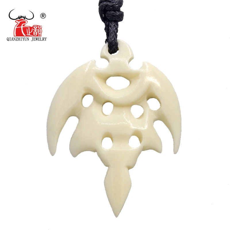 1 шт. Гавайский ручной резной кулон с бычьей костью для женского мужского