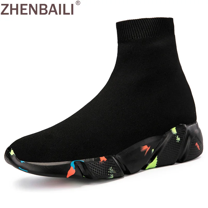 ZHENBAILI/женские и мужские кроссовки сетчатый Трикотажный верх дышащая обувь для