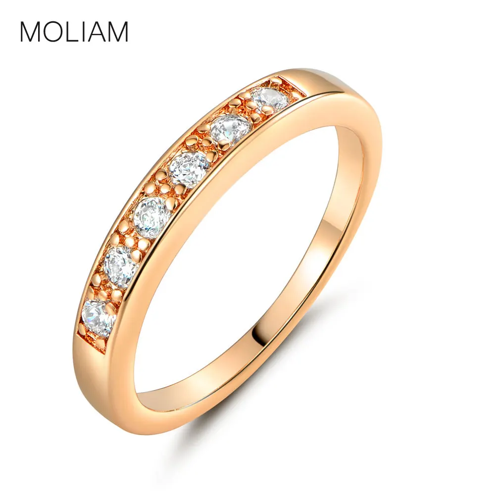 MOLIAM 2017 новое винтажное обручальное кольцо на палец для женщин CZ золото-цвет